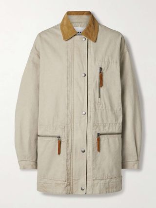 Kimelia Corduroy-Trimmed Cotton-Canvas Jacket