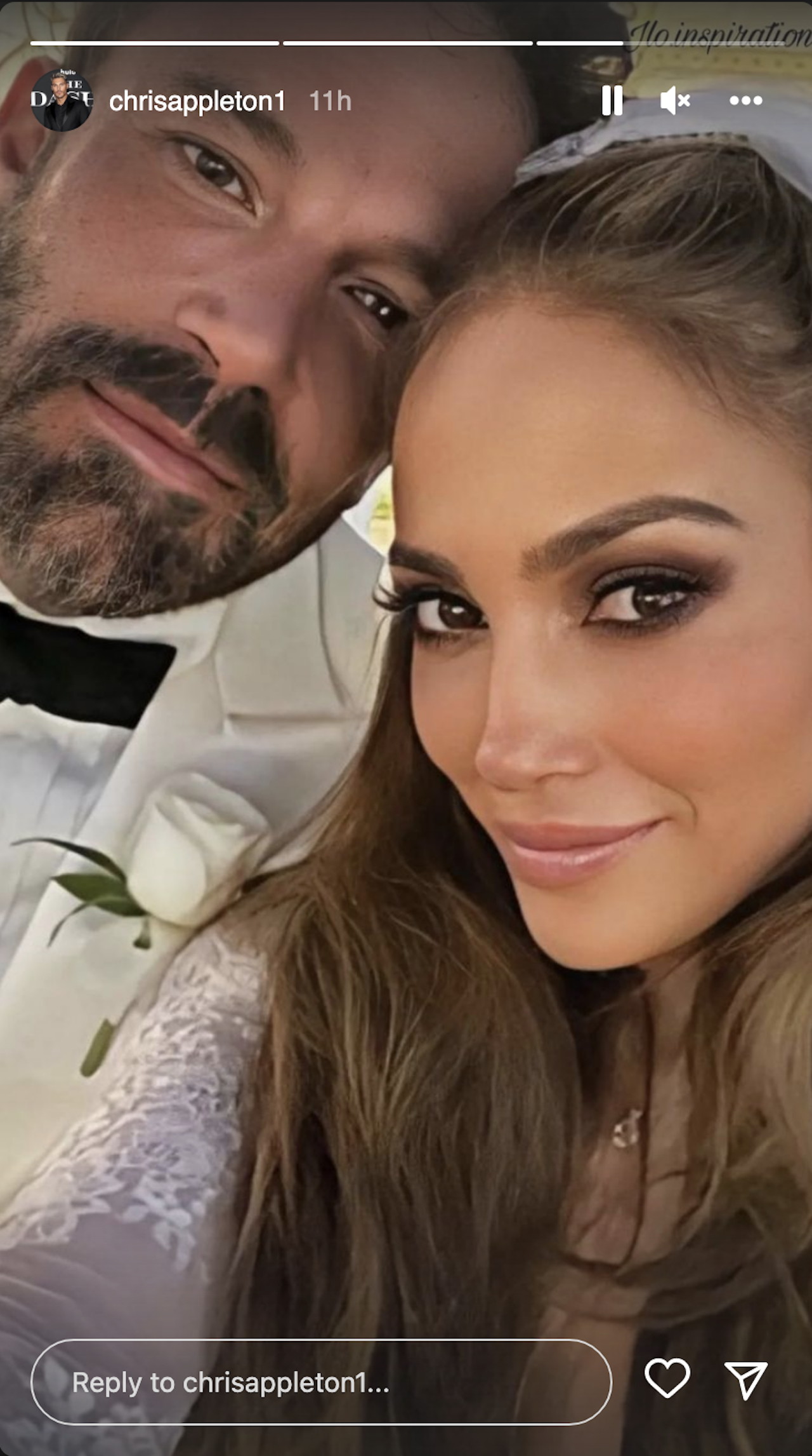 Jennifer Lopez and Ben Affleck on their wedding day