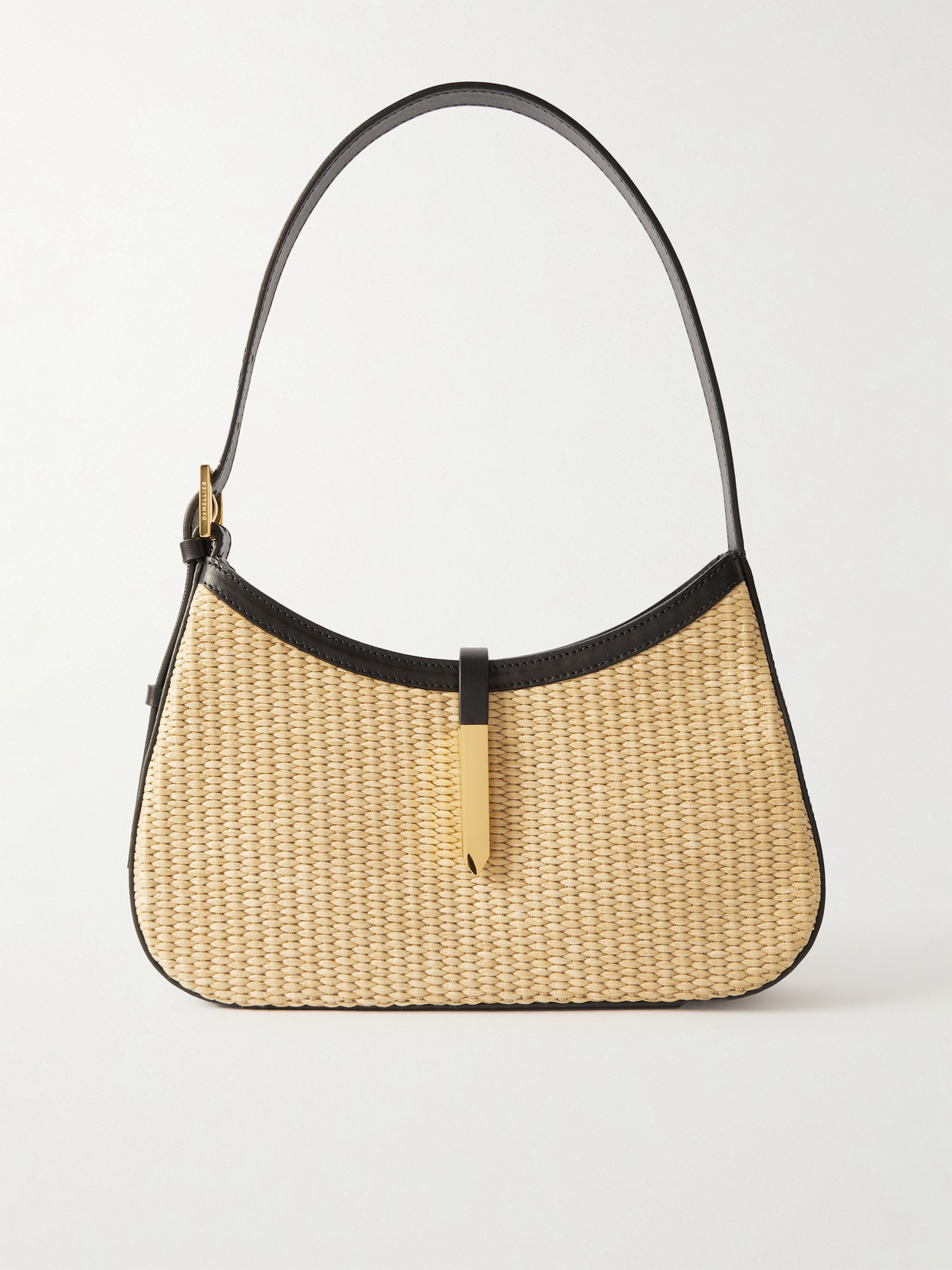 + Net Sustain Tokyo Leather-Trimmed Raffia Shoulder Bag