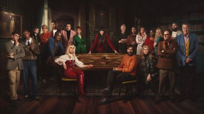 Tom Daley, Cat Burns, Ruth Codd, Claire Balding, Niko Omilana, David Olusoga, Jonathan Ross, Celia Imrie, Claudia Winkleman, Mark Bonnar, Nick Mohammed, Charlotte Church, Tameka Empson, Lucy Beaumont, Alan Carr, Joe Mahler & Sir Stephen Fry (l/r Front Row) Paloma Faith, Joe Wilkinson & Kate Garraway in The Celebrity Traitors