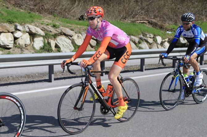 The day's leader Josef Cerny was happy just to be in the pink attire for today's stage
