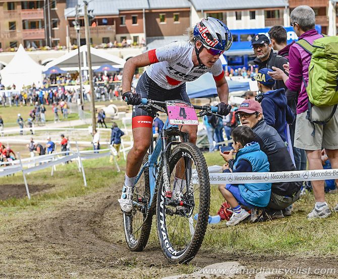 Emily Batty (Trek Factory Racing XC) in the lead