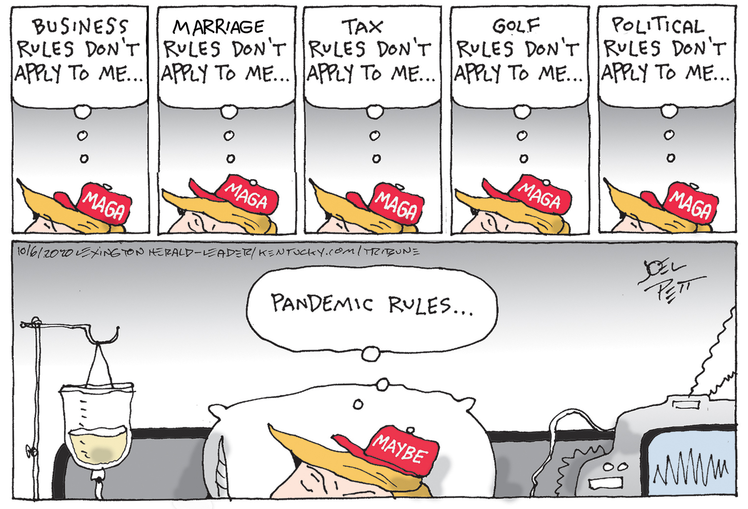 Political Cartoon U.S. Trump COVID 