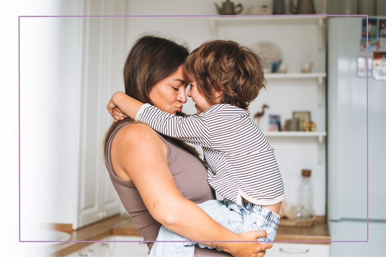 WOman holding boy 