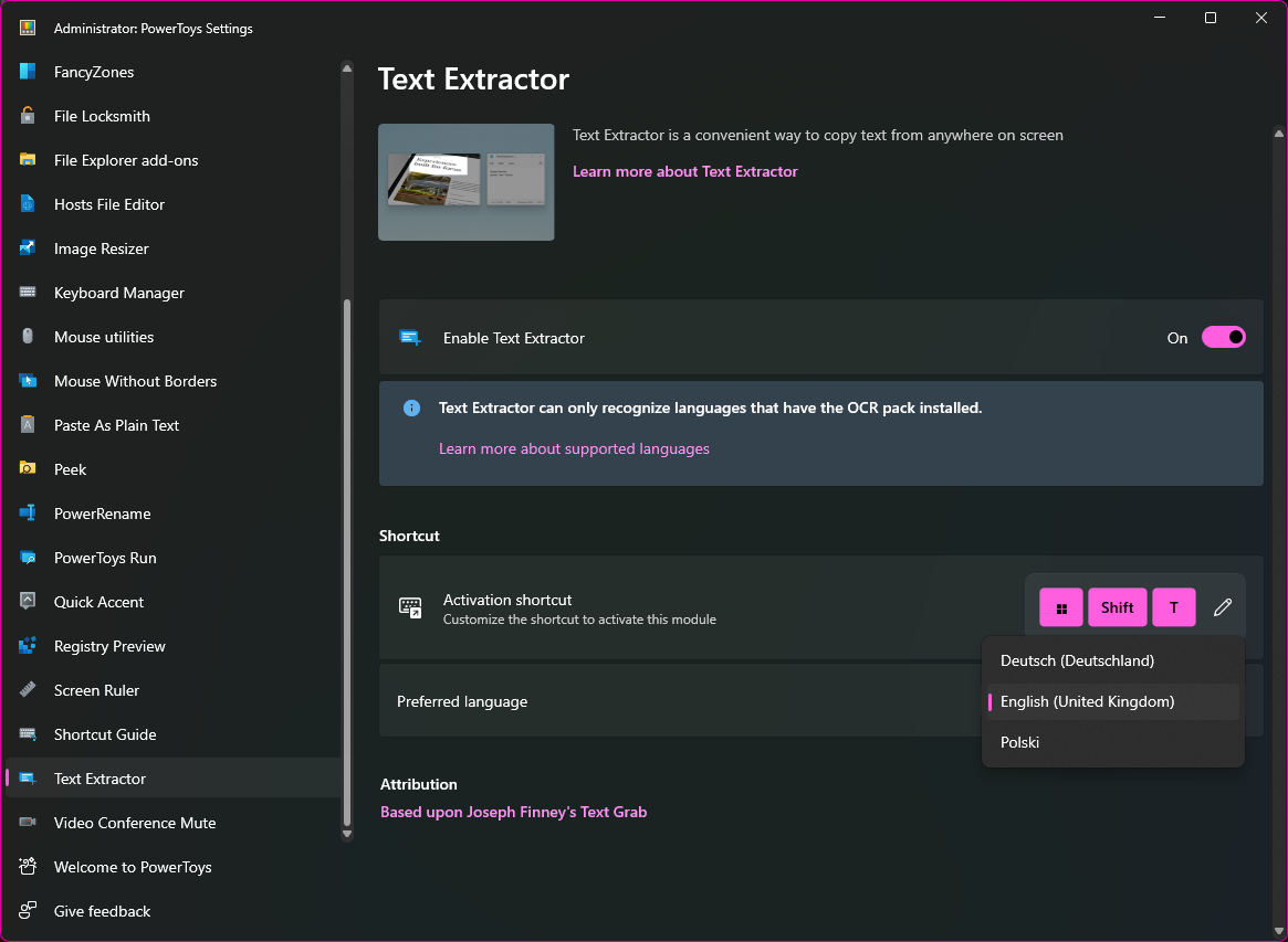 PowerToys Text Extractor