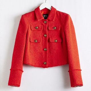 River Island red boucle jacket