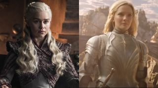 Emilia Clarke in Game of Thrones and Morfydd Clark in Rings of Power