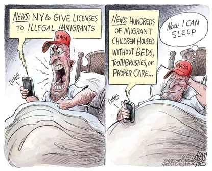 Political Cartoon U.S. MAGA Immigration Migrant Children Border Crisis