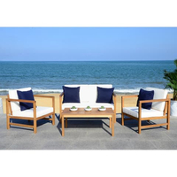 Safavieh Outdoor Montez 4-piece Chat Set w/ Accent Pillows | $1034 $542.39 (save $491.61) at Overstock