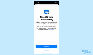 start creating icloud shared photo library in ios 16