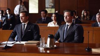 NBCUniversal is considering shopping Suits, the surprise off-cable streaming hit starring Gabriel Macht (l.) and Patrick J. Adams, to stations.
