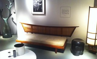 Galerie Downtown's exhibits include George Nakashima's 'Widdicom Sofa', designed in 1958
