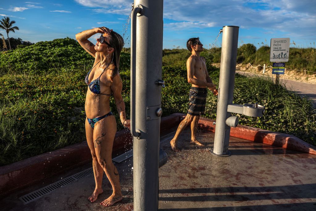 Beach in Florida amid record heat wave