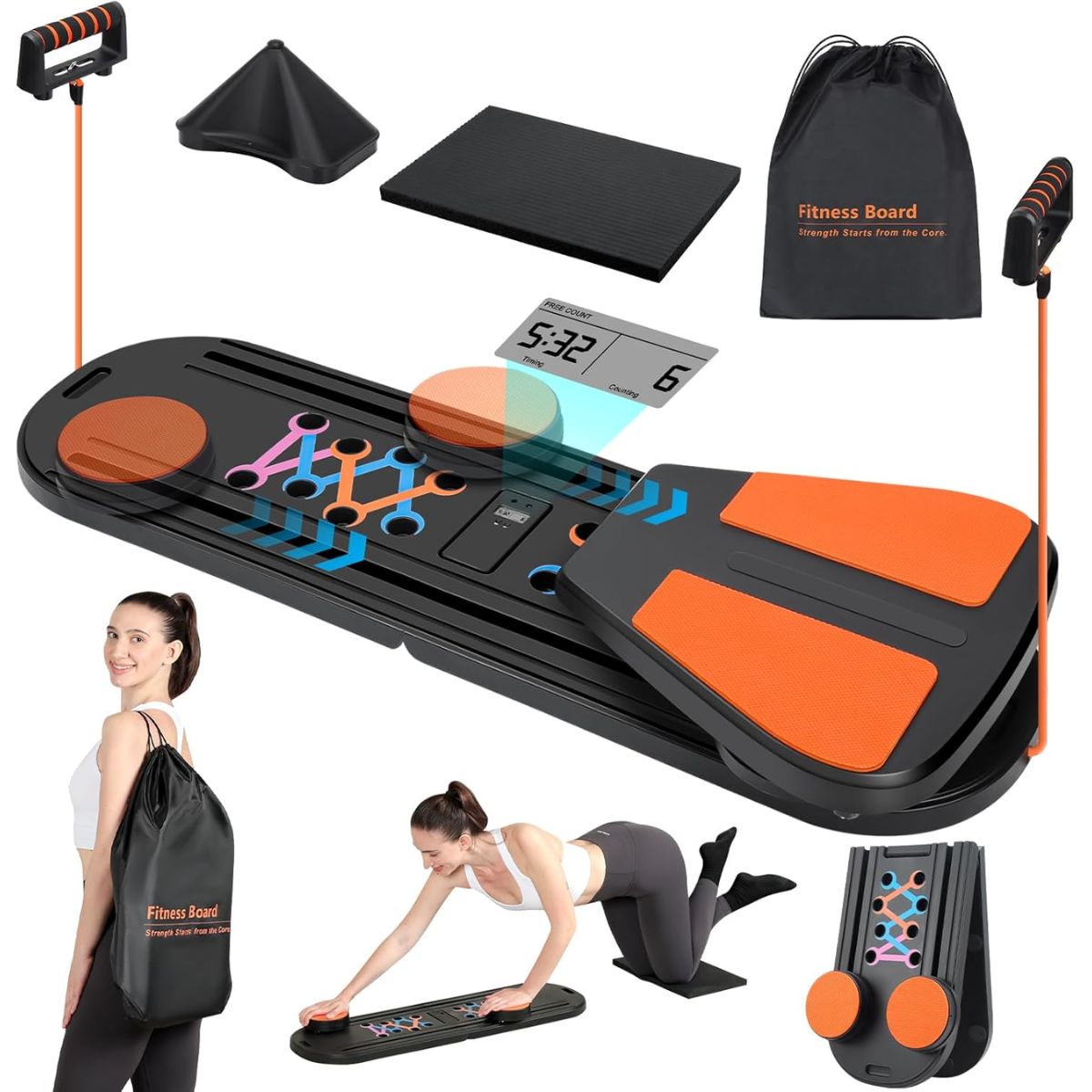 Woman using MOVOCA Pilates Board for Home Workout