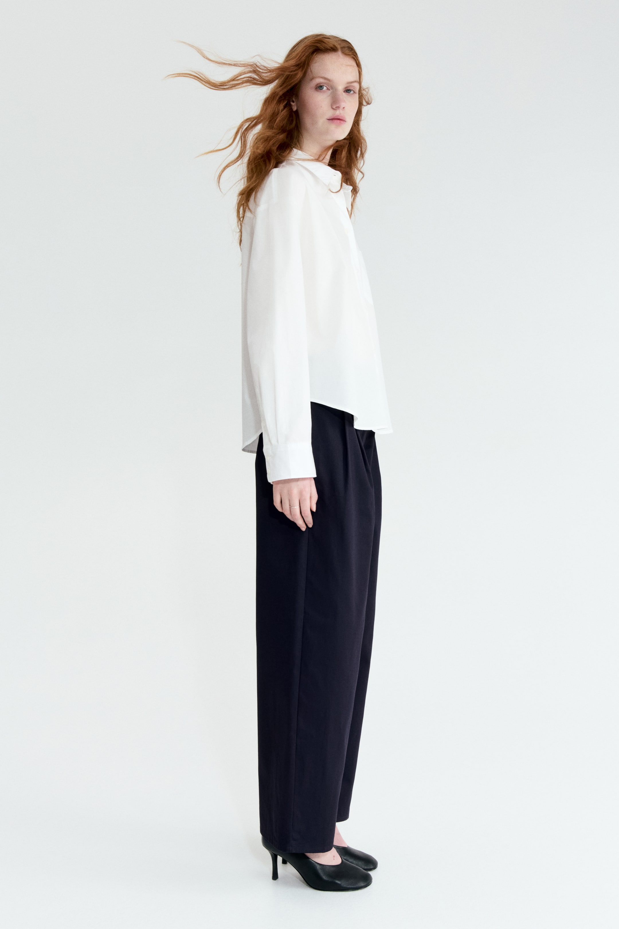 Tailored Cotton Trousers - White