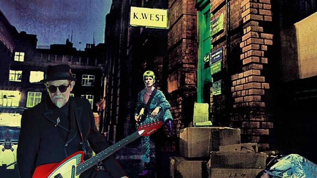 Bill Nelson superimposed on the cover of Ziggy Stardust