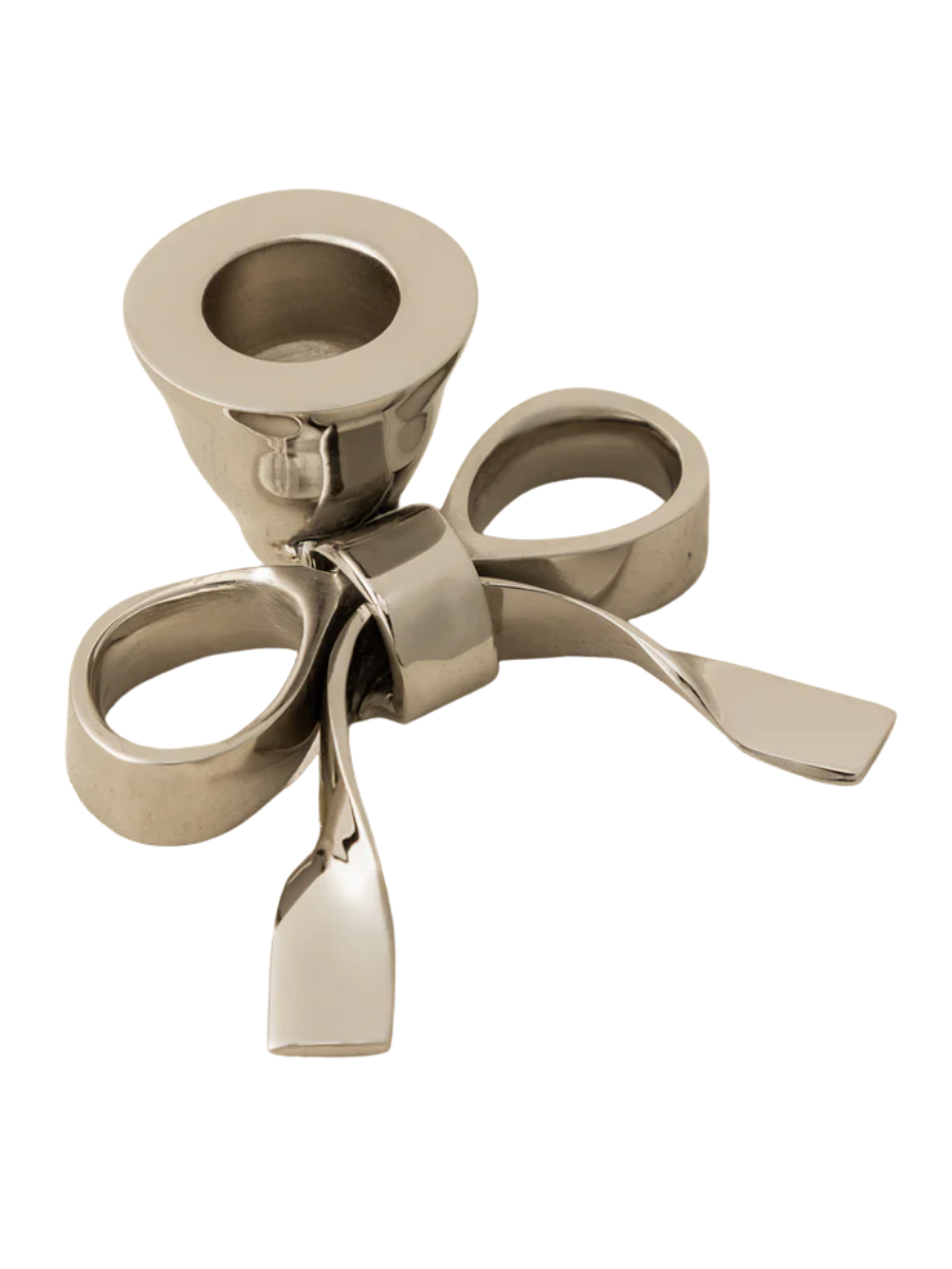 Silver Bow Taper Holder