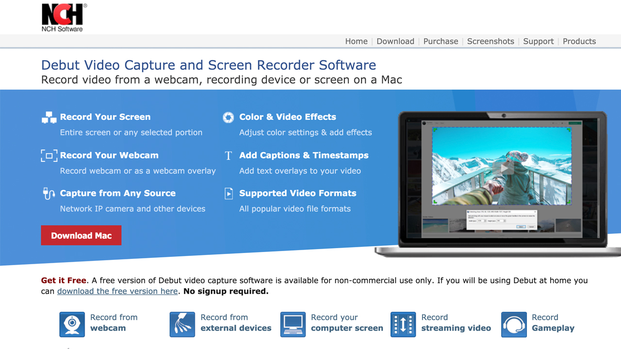 debut video capture free software