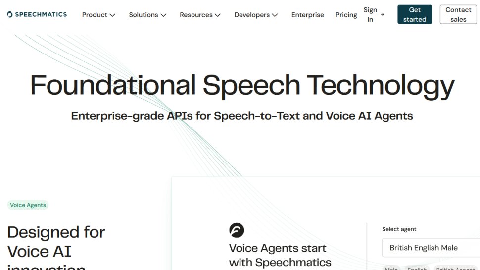Speechmatics website screenshot (August 2025).