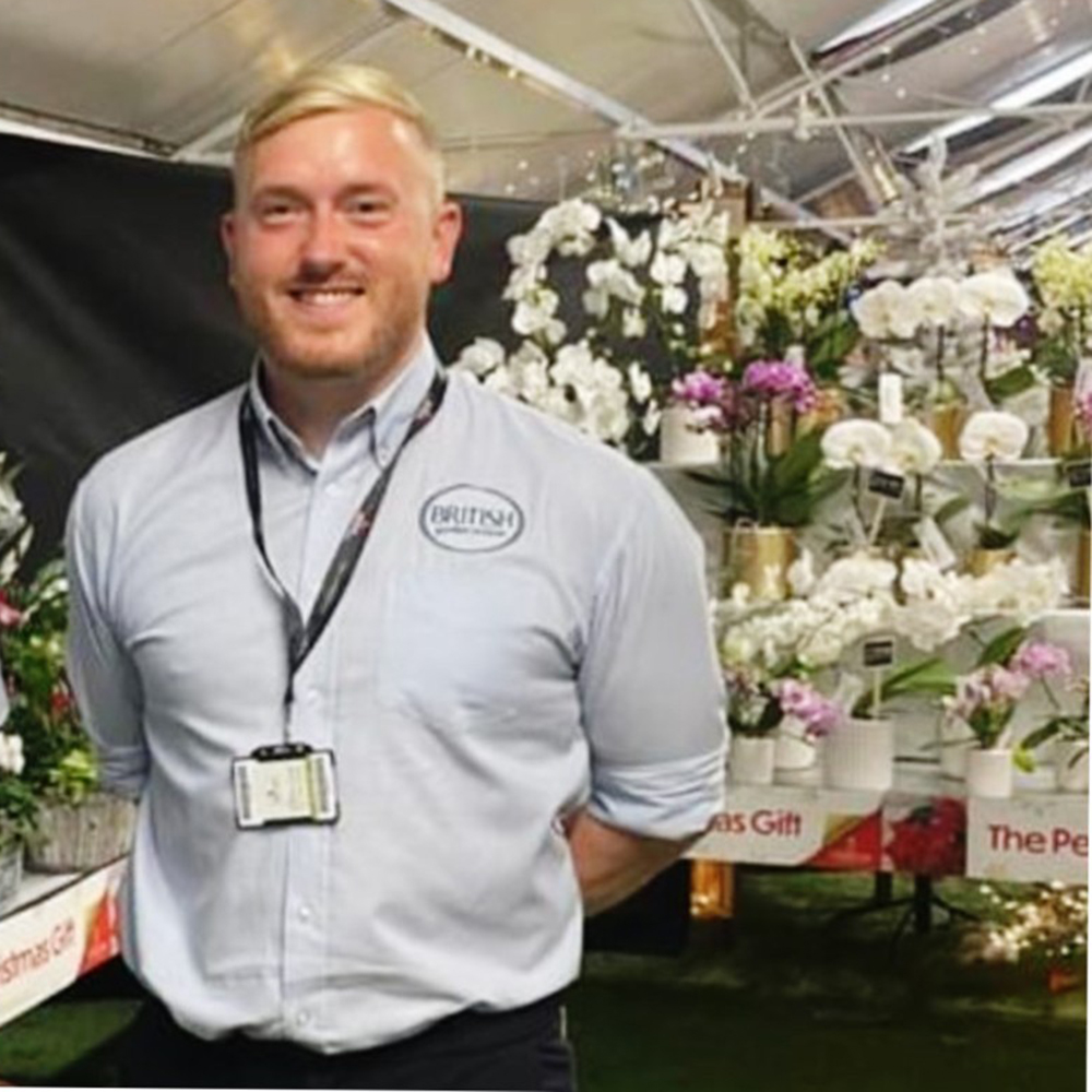 Andy Little in a garden centre