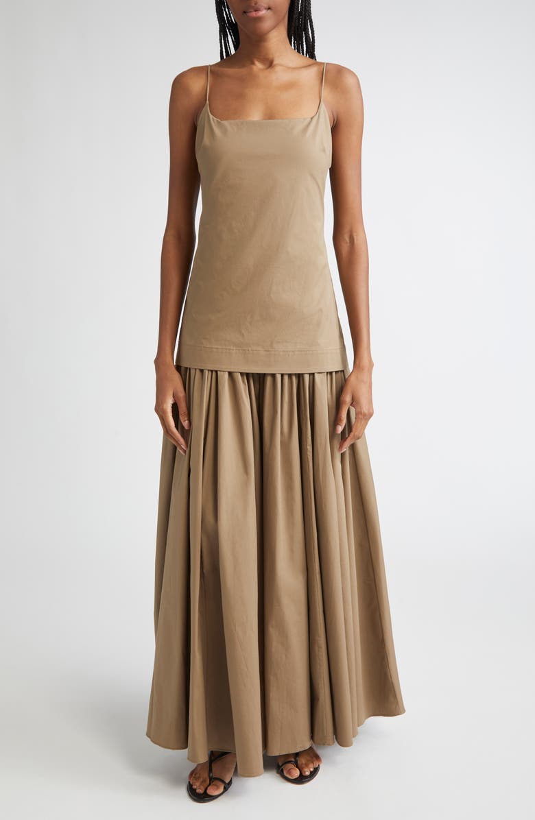 Ari Gathered Sleeveless Maxi Dress