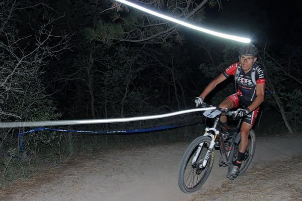 Josh Tostado coming in from his first night lap