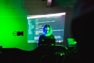 A woman coding on her laptop at the Leeds Digital Festival