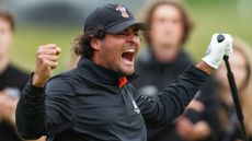 Eugenio Chacarra celebrates winning the KLM Open