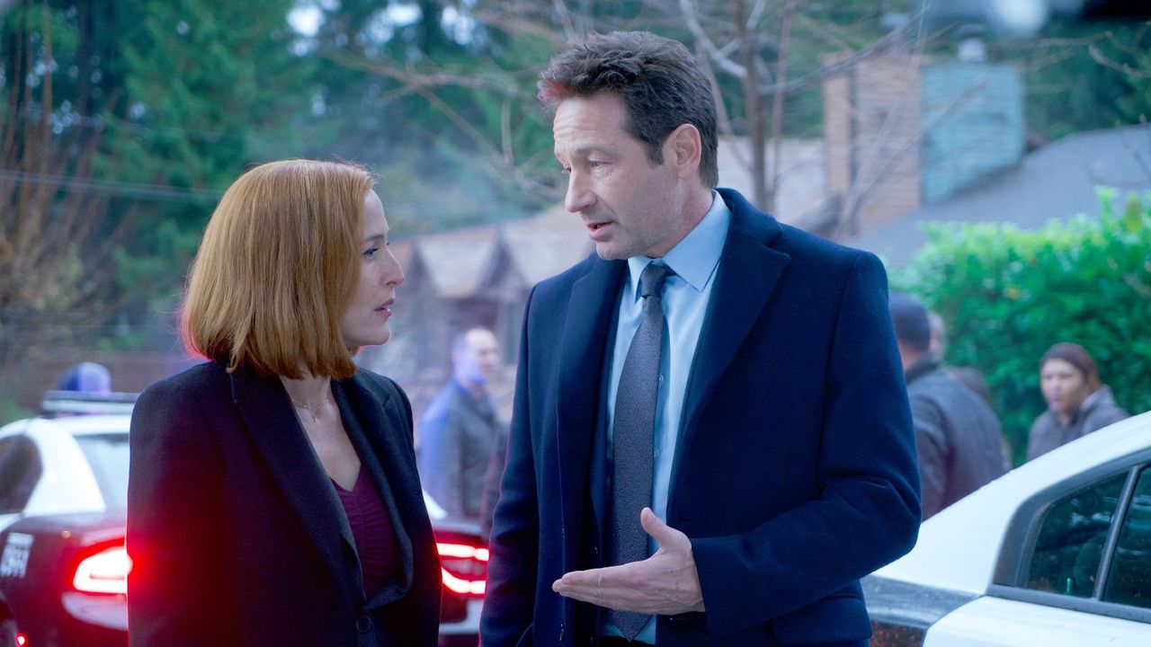 The X-Files Gillian Anderson and David Duchovny, THE X-FILES: Gillian Anderson and David Duchovny in the &quot;Familiar&quot; episode of THE X-FILES airing Wednesday, March 7