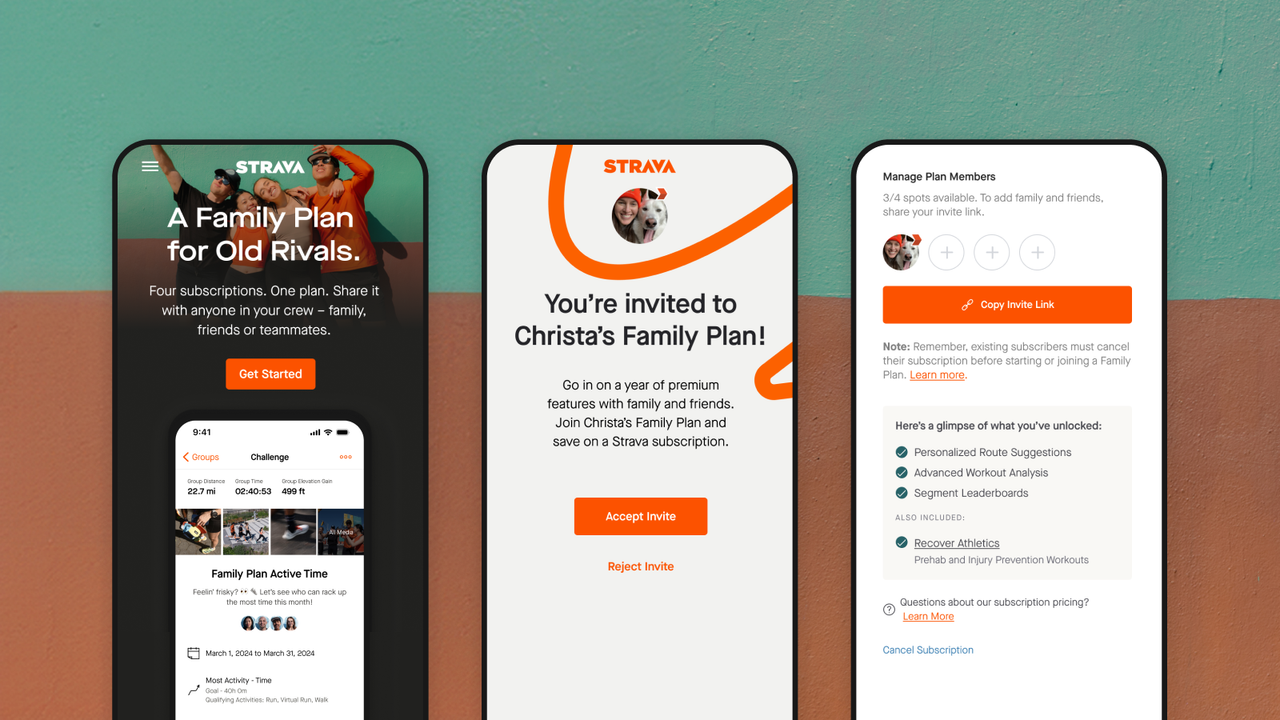 Strava launches Family Plan