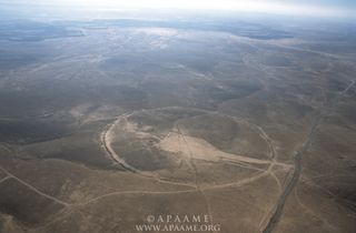 The Big Circle called J1 is about 390 meters (1,280 feet) in diameter, with an open area created by bulldozing in its interior.
