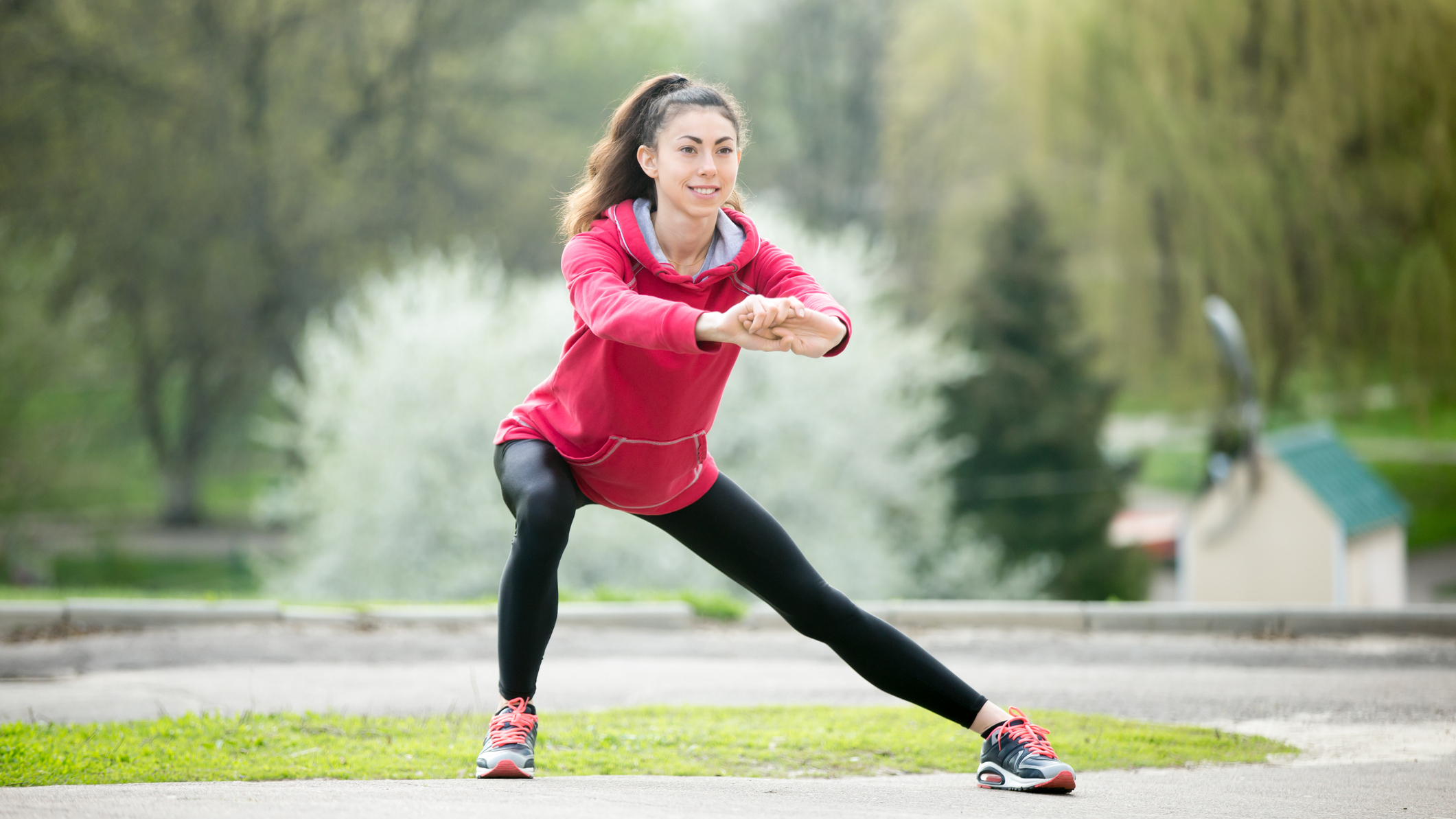 Woman exercising outside