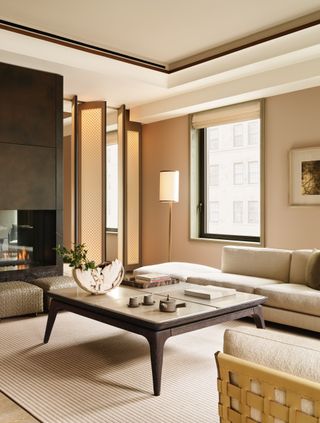 corner suite living space aman new york hotel