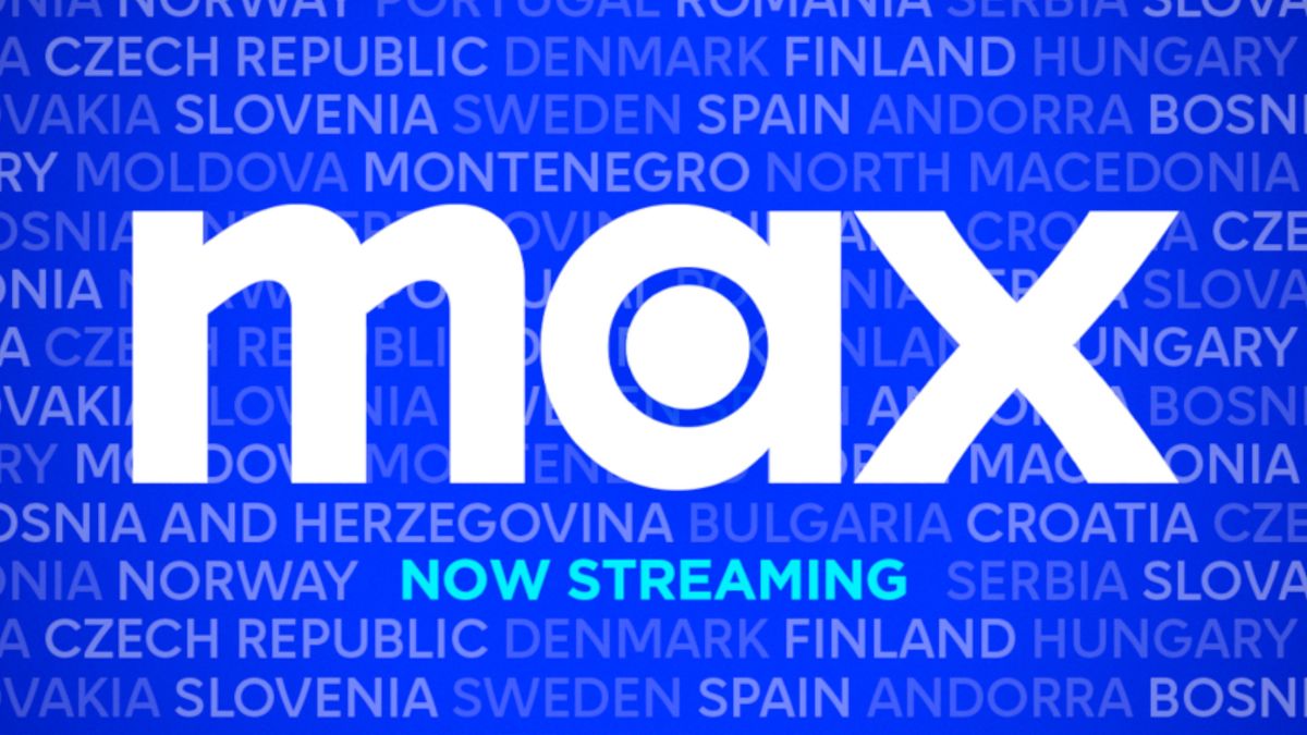 How to watch Max in the UK: a screenshot of the Max logo with different languages behind it.