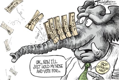 Political Cartoon U.S. GOP Decision 2016