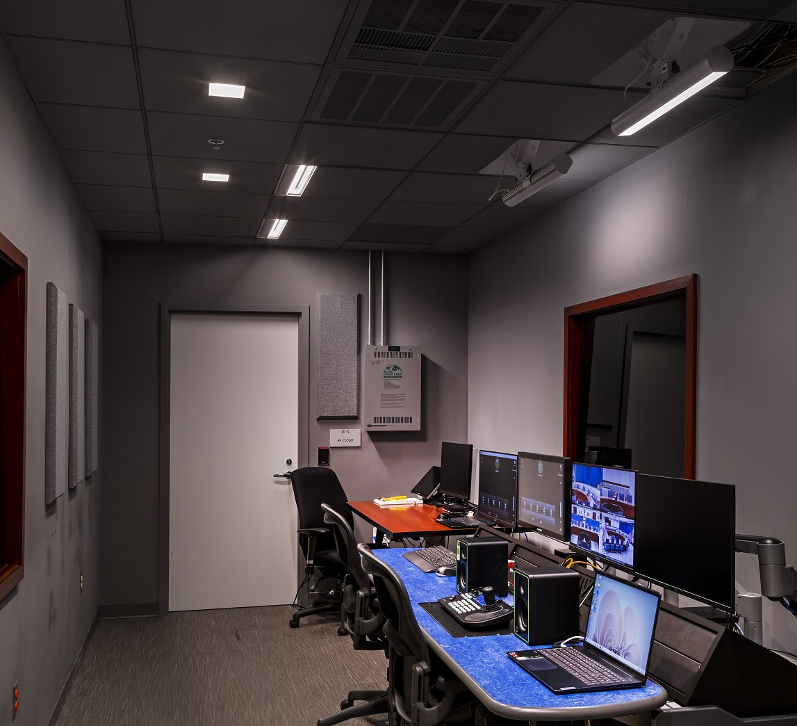 Updated Commission Meeting Room and control room at FERC headquarters.