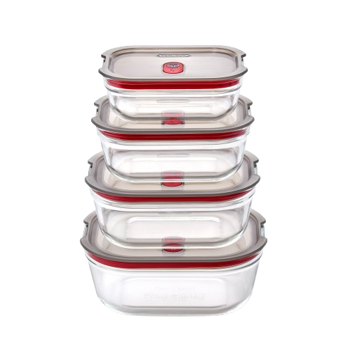 Black+Blum UK, Stack + Nest Glass Food Containers Set of 4