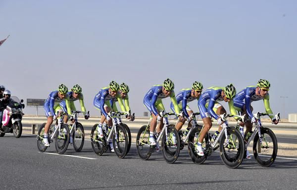 Liquigas-Cannondale in action during the team time trial.