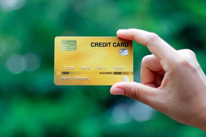 Close up of a yellow credit card