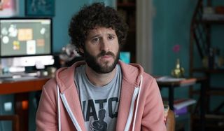 Lil Dicky sitting with a worried expression in Dave.