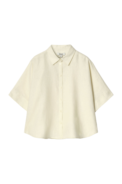 Cos, Boxy Short-Sleeved Linen Shirt