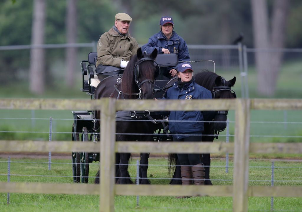 the duke of edinburgh drives a carriage during the royal windsor horse show in windsor, berkshire photo by andrew matthewspa images via getty images