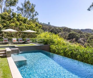 outdoor area and pool at Katy Perry's home