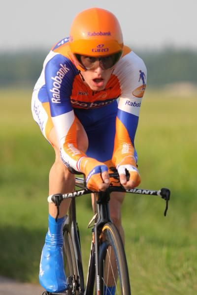 Stef Clement (Rabobank) powers ahead during the Dutch National Time Trial Championships
