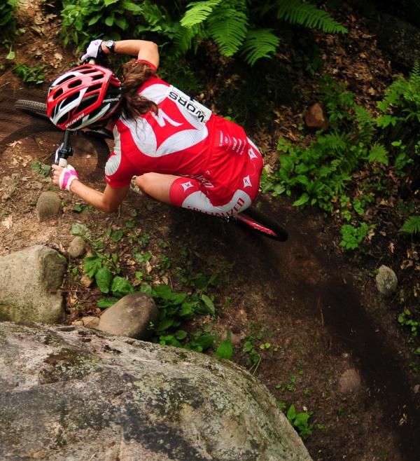 Lea Davison (Specialized) enjoying the great course