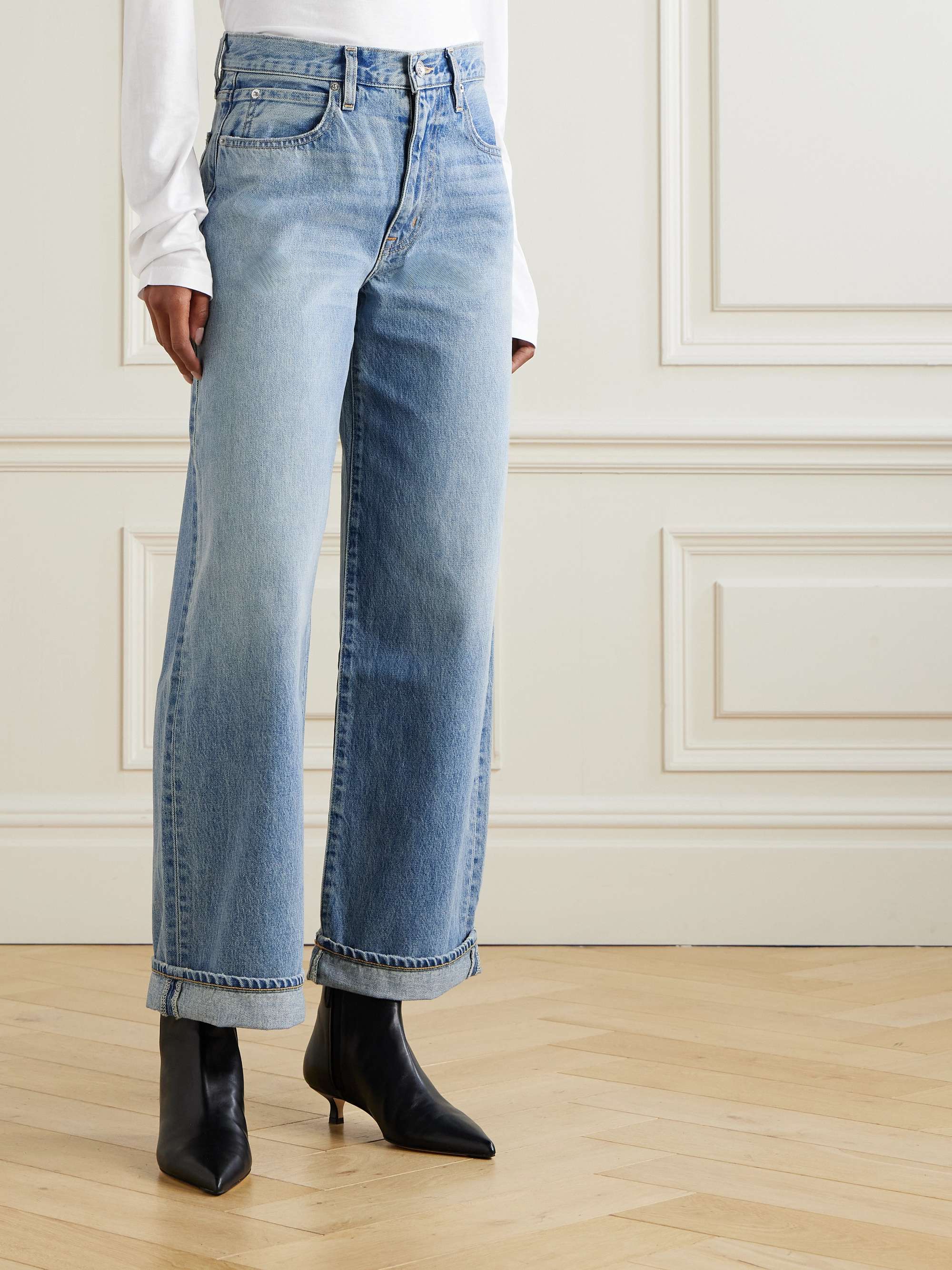Noah Relaxed Turn Up High-Rise Straight-Leg Jeans