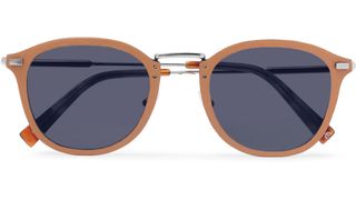 Ermenegildo Zegna D-Frame Leather Sunglasses