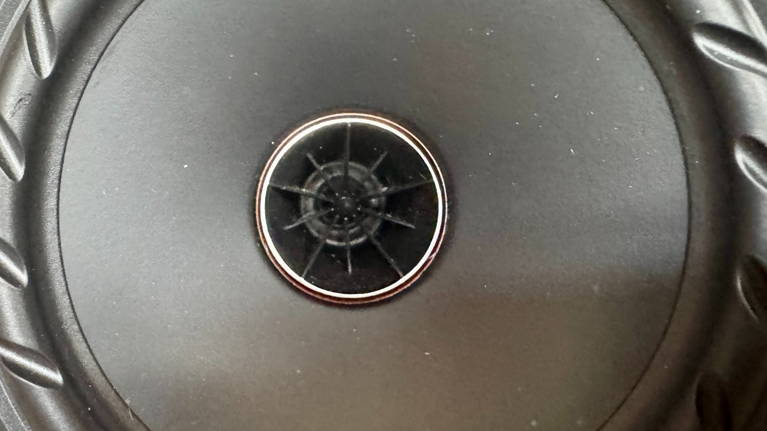 Close-up of the tweeter in the Fyne Audio Cubitt 5 stereo speakers.