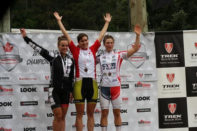 Elite women's podium for the Canadian eliminator championship