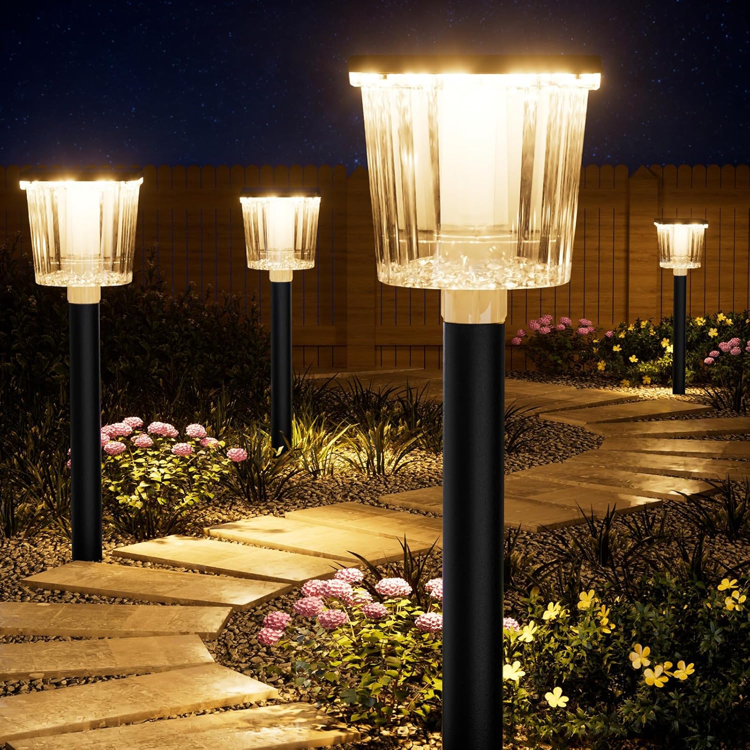 Super Bright Solar Pathway Lights Outdoor Powered 8 Pack,adjustable Warm&amp;amp;cool White,waterproof Ip65 Solar Garden Decor Landscape Lighting Outside for Front Yard/patio/walkway/driveway/lawn/path Light